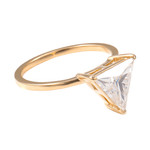 Triangle Cut Moissanite Yellow Gold Solitaire Ring