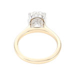 Oval Cut Moissanite White and Yellow Gold Solitaire Ring