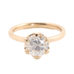 OMC Moissanite Tulip Setting Yellow Gold Solitaire Ring