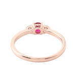 Round Cut Ruby with Round White Moissanite Rose Gold Ring