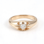 Brilliant Cut Moissanite Yellow Gold Band