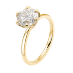 OMC Moissanite Tulip Setting Yellow Gold Solitaire Ring