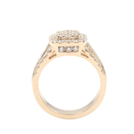 Round Brilliant Cluster Moissanite Yellow Gold Ring