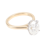 Oval Cut Moissanite White and Yellow Gold Solitaire Ring