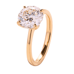 Round  Brilliant Tulip Solitaire Yellow Gold Ring