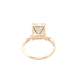 Radiant Cut Moissanite Unique Band Yellow Gold Ring