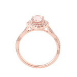 Oval Pink Sapphire Pave Rose Gold Ring