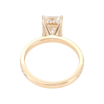 Radiant Cut Moissanite Hidden Halo Pave Yellow Gold Band