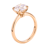 Round  Brilliant Tulip Solitaire Yellow Gold Ring